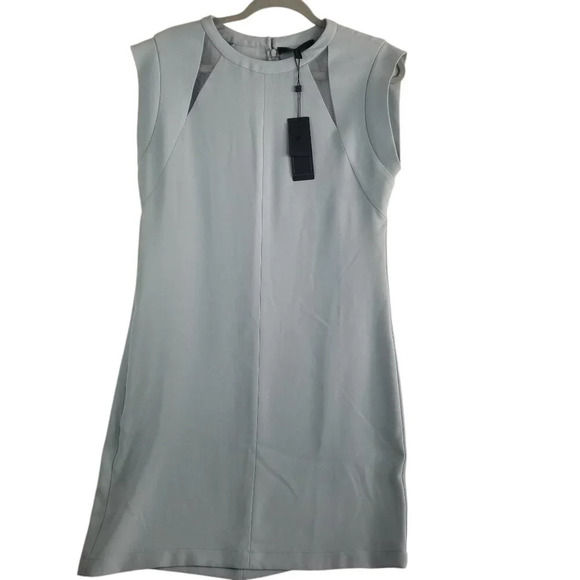 NWT. BCB Maxazria Alycia Women's Gray Classic Sheath Short-Sleeve Dress Sz 8 - Picture 1 of 5